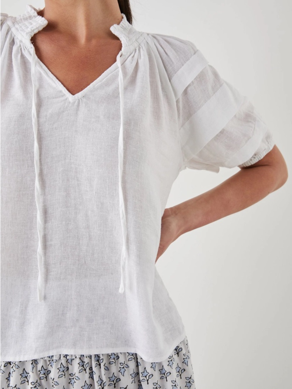 Rails Lightweight White Peasant Blouse